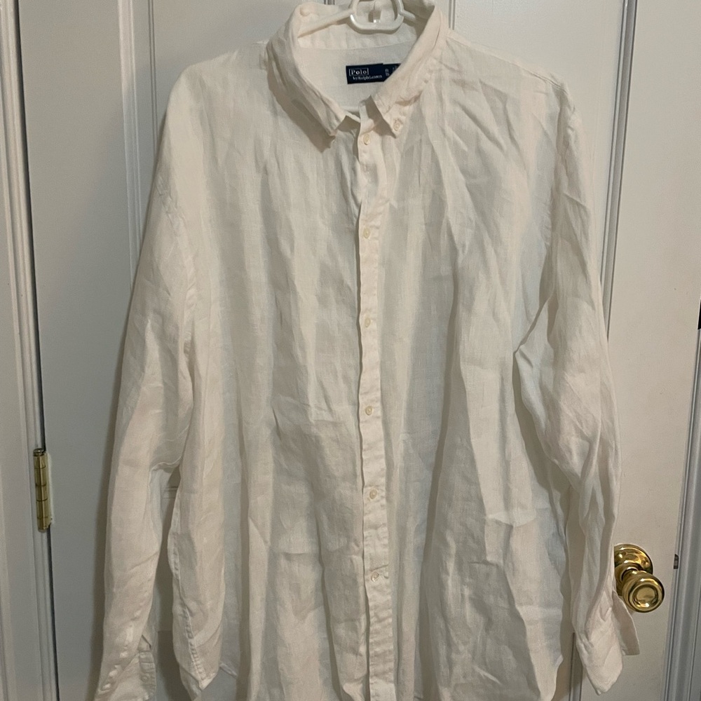 Ralph Lauren Men's Casual Cream Button Down Shirt